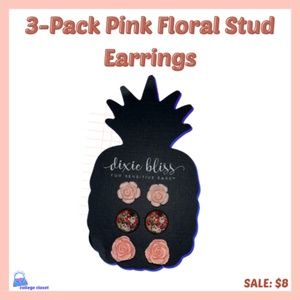 Dixie Bliss Floral Stud  3-pack